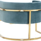 Magnolia Sea Blue Chair with Gold Base