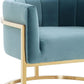 Magnolia Sea Blue Chair with Gold Base