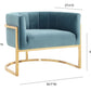 Magnolia Sea Blue Chair with Gold Base