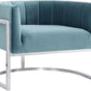 Magnolia Sea Blue Chair with Silver Base