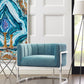 Magnolia Sea Blue Chair with Silver Base
