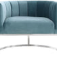 Magnolia Sea Blue Chair with Silver Base