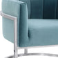 Magnolia Sea Blue Chair with Silver Base