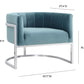 Magnolia Sea Blue Chair with Silver Base