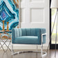 Magnolia Sea Blue Chair with Silver Base
