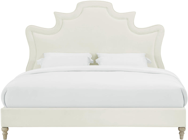 Serenity Cream Velvet Bed in King
