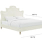 Serenity Cream Velvet Bed in Queen