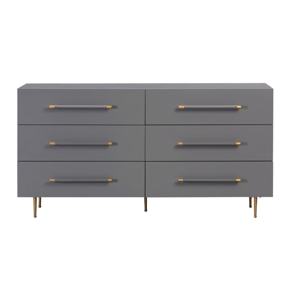 Trident Grey 6 Drawer Dresser