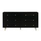 Trident Black 6 Drawer Dresser