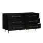 Trident Black 6 Drawer Dresser