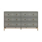Pesce 57" Faux Shagreen 6-Drawer Dresser - Grey