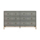 Pesce 57" Faux Shagreen 6-Drawer Dresser - Grey