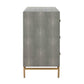 Pesce 57" Faux Shagreen 6-Drawer Dresser - Grey