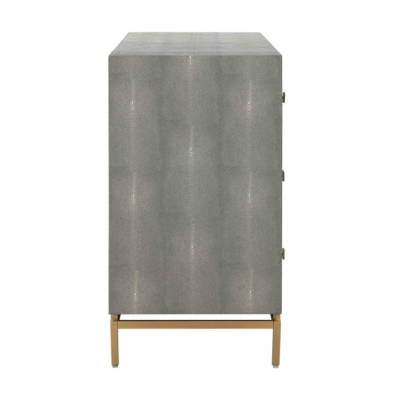 Pesce 57" Faux Shagreen 6-Drawer Dresser - Grey