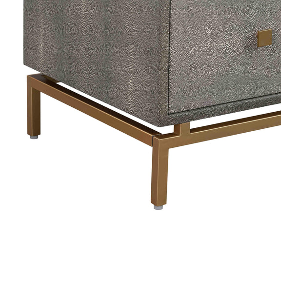 Pesce 57" Faux Shagreen 6-Drawer Dresser - Grey