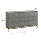 Pesce 57" Faux Shagreen 6-Drawer Dresser - Grey