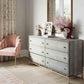 Pesce 57" Faux Shagreen 6-Drawer Dresser - Grey