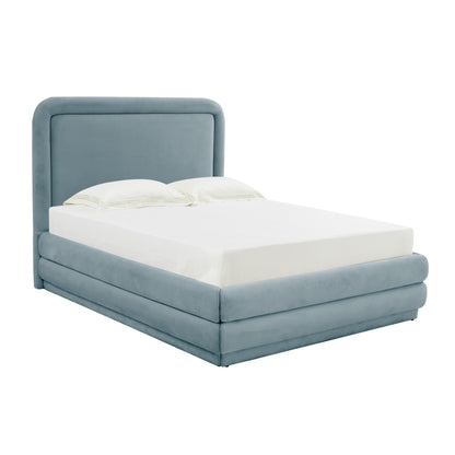 Briella Performance Velvet Bed - Bluestone