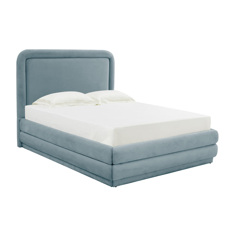 Briella Performance Velvet Bed - Bluestone