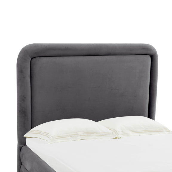 Briella Dark Grey Velvet Bed in Full