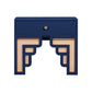 Suzie Navy & Rattan Nightstand