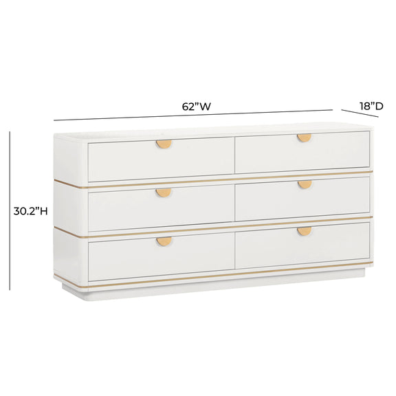 Julieta Cream 6 Drawer Dresser