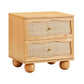 Grappa Natural Wood & Raffia Wavy Nightstand