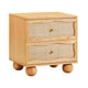 Grappa Natural Wood & Raffia Wavy Nightstand