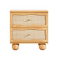 Grappa Natural Wood & Raffia Wavy Nightstand
