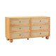 Grappa Natural Wood & Raffia Wavy Dresser