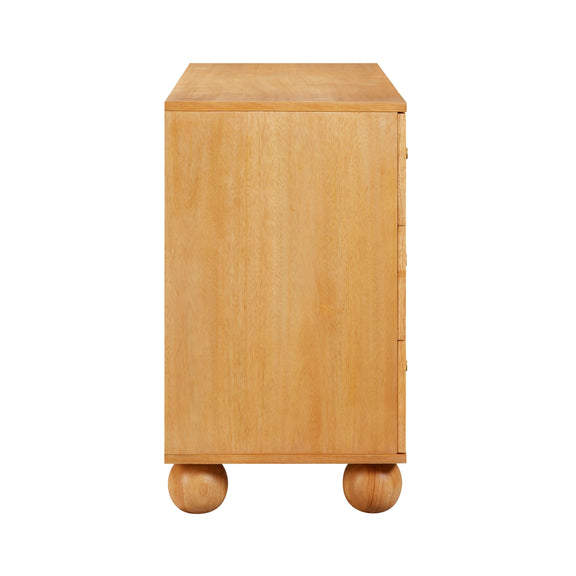 Grappa Natural Wood & Raffia Wavy Dresser