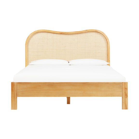 Grappa Natural Wood & Raffia Queen Bed