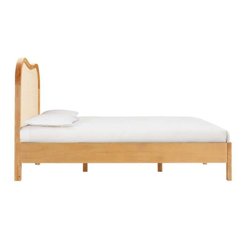Grappa Natural Wood & Raffia Queen Bed