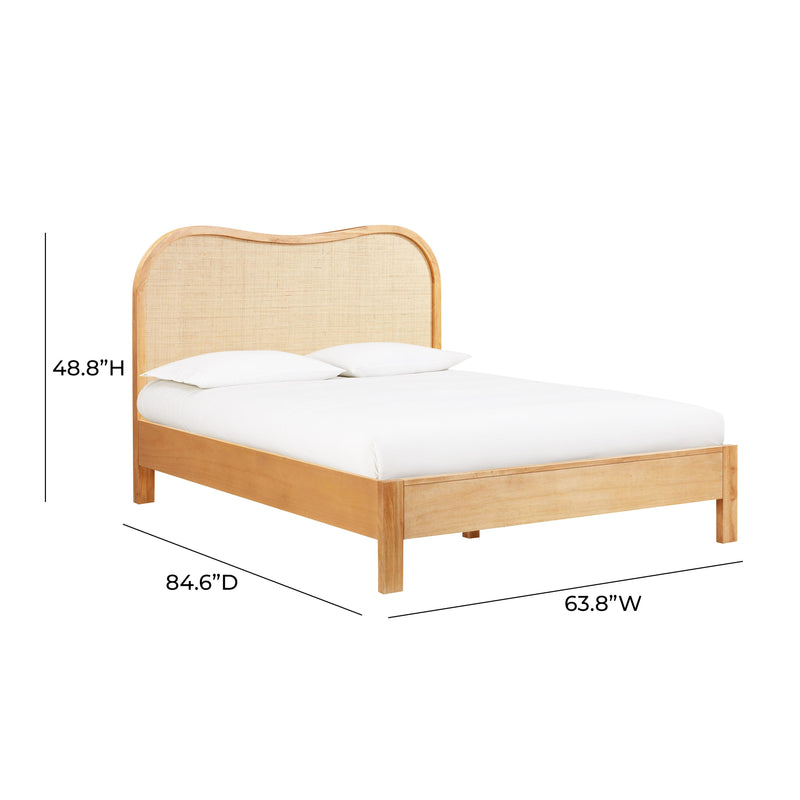 Grappa Natural Wood & Raffia Queen Bed