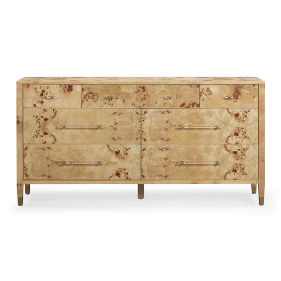 Brandyss 62" Burl 7-Drawer Dresser - Natural