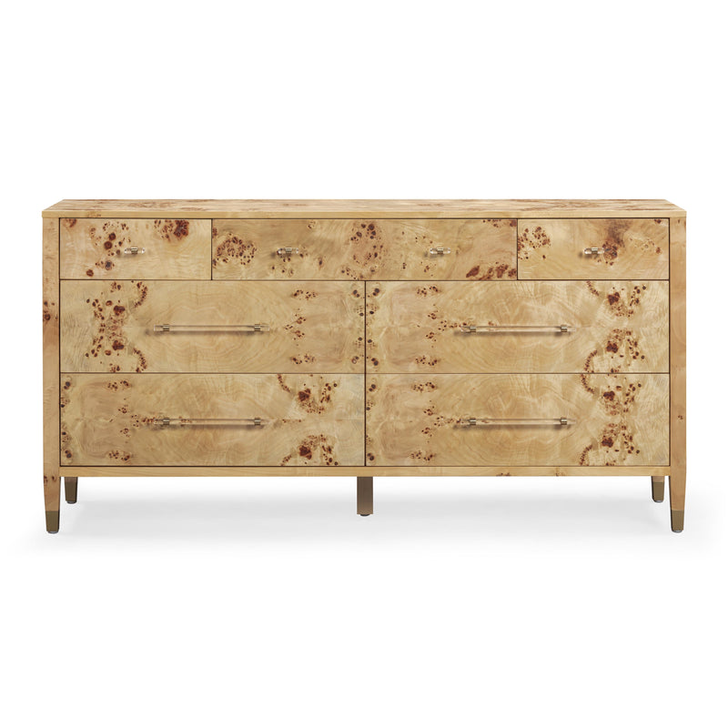 Brandyss 62" Burl 7-Drawer Dresser - Natural