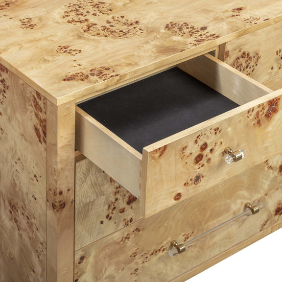 Brandyss 62" Burl 7-Drawer Dresser - Natural