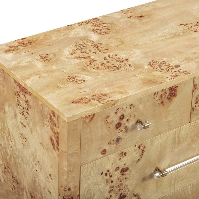 Brandyss 62" Burl 7-Drawer Dresser - Natural