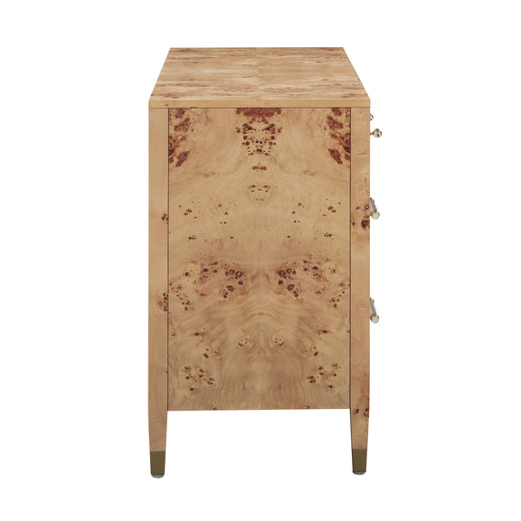 Brandyss 62" Burl 7-Drawer Dresser - Honey