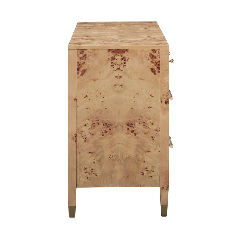 Brandyss 62" Burl 7-Drawer Dresser - Honey
