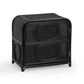 Tina 27" Rattan Nightstand With Storage - Black