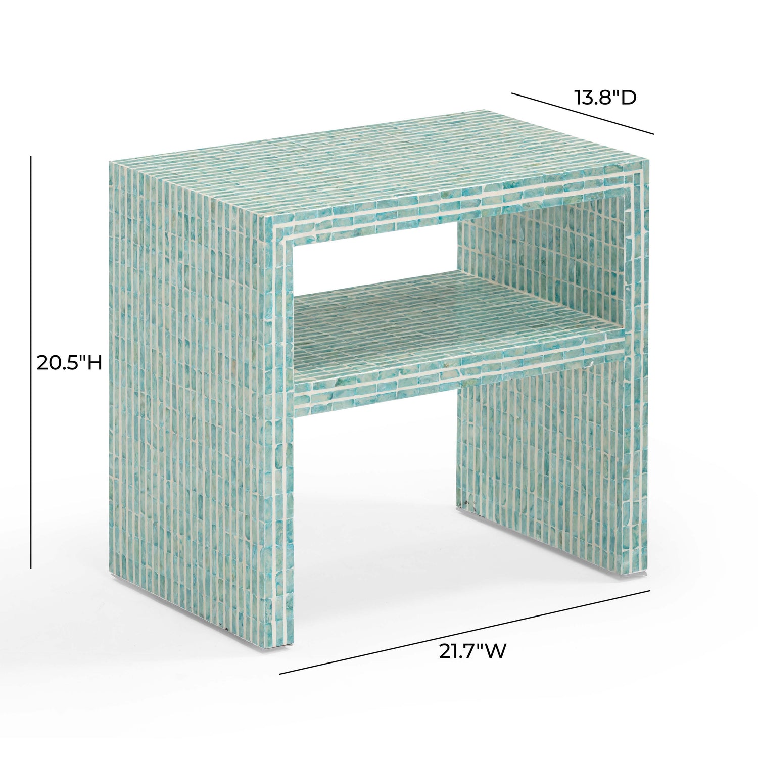 Derry Blue Capiz Shell Nightstand
