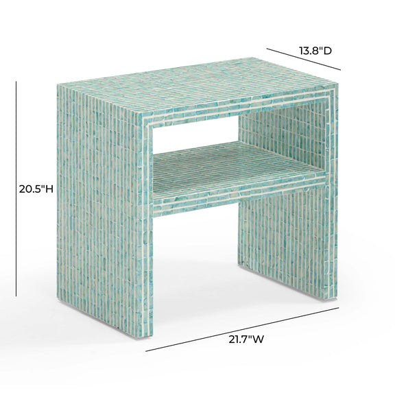 Derry Blue Capiz Shell Nightstand