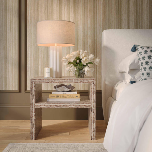 Derry Lavender Capiz Shell Nightstand