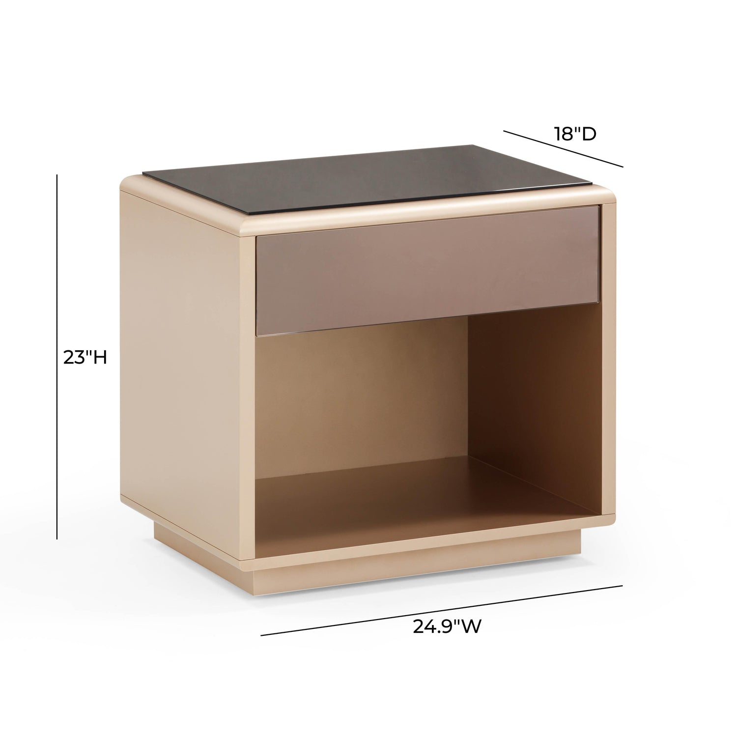 Martha Taupe Mirrored Nightstand