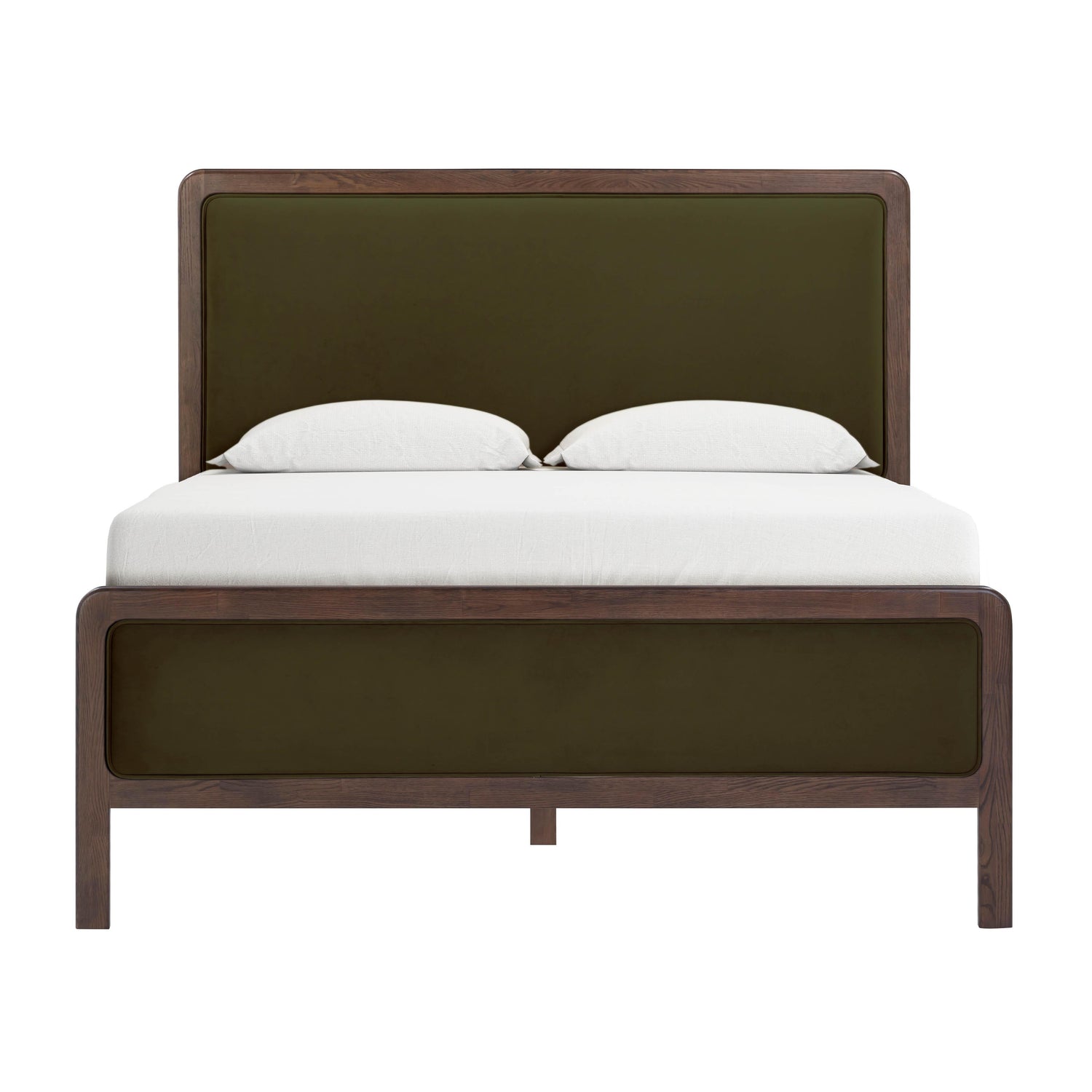 Hella Forest Green Velvet Queen Bed