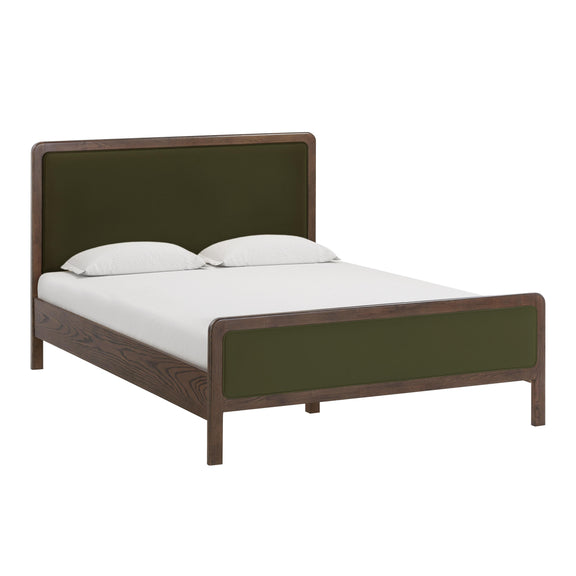 Hella Forest Green Velvet Queen Bed