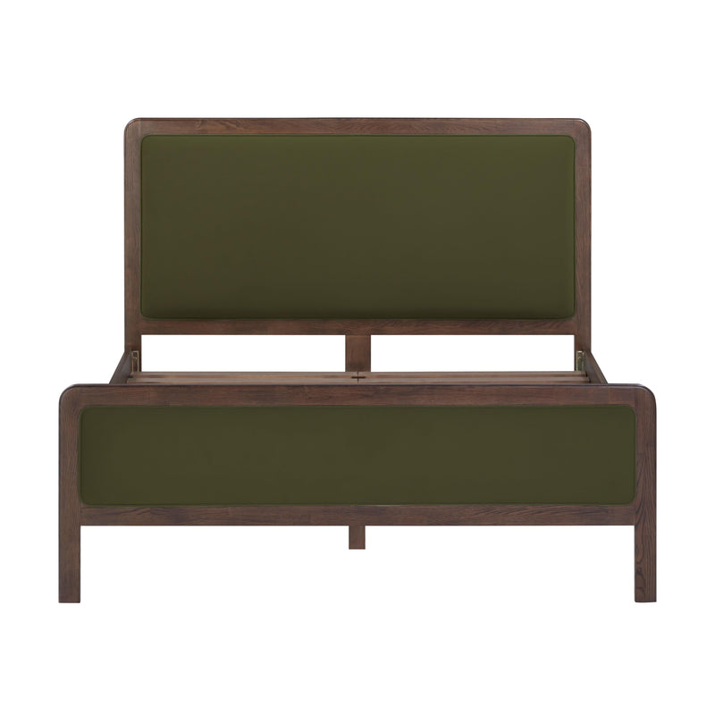 Hella Forest Green Velvet Queen Bed