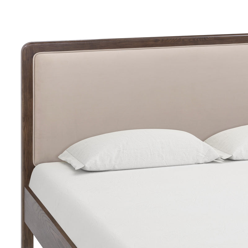 Hella Taupe Velvet King Bed