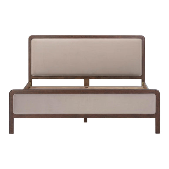 Hella Taupe Velvet King Bed